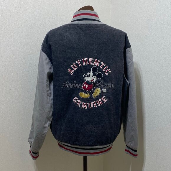 Disney Store Mickey Mouse Letterman/ Bomber Jacket Size Small Full Zip - Picture 6 of 9